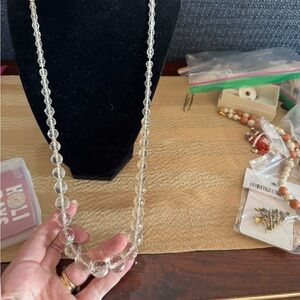 Vintage Elegant Clear Necklace 28 inches